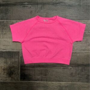 Bright Pink Cropped Gym Top